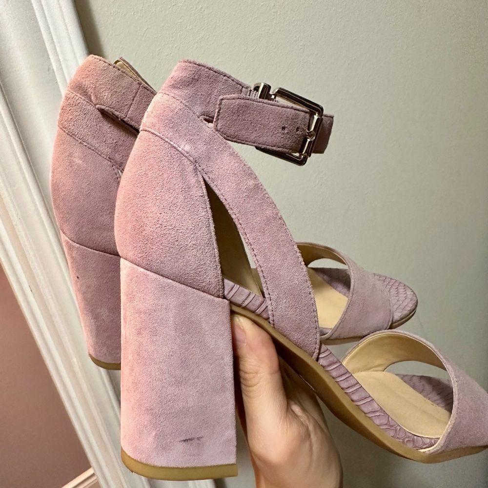 Purple Lilac Lavender Franco Sarto Block Sandals - Heel - Picture 4 of 6